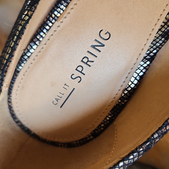 Python Golden Silver Metallic Wedge Heel sz 7 - Picture 9 of 14